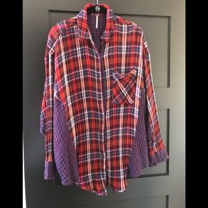 Free People plaid button up